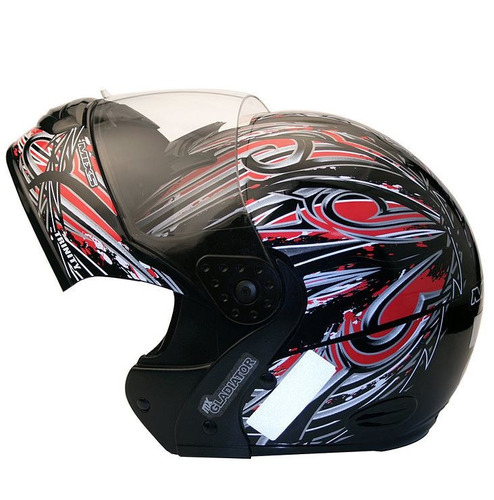 Capacete De Moto Mixs Gladiator Robocop Trinity Vermelho 60