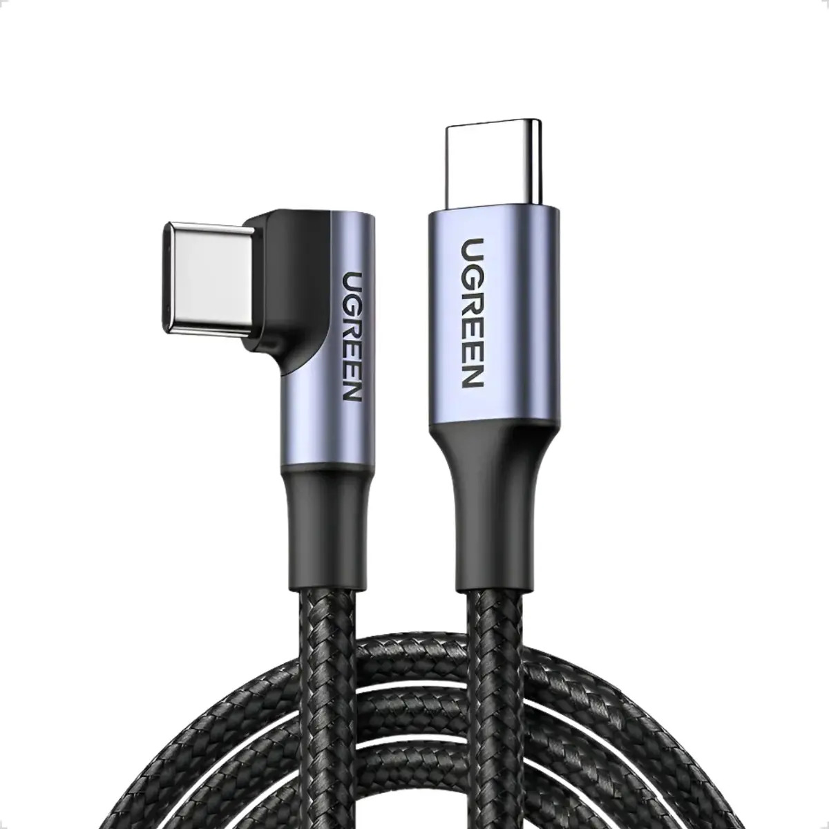 Cable Usb C A Usb C Carga Rápida De 60w 90° 1 Metro Ugreen Negro