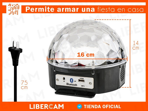 Bola Led Rgb Audioritmica Usb Luz Parlante Pendrive Cabezal