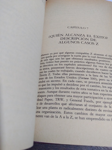 Teoría Z. William Ouchi. Biblioteca De La Empresa. Olivos (Usado)