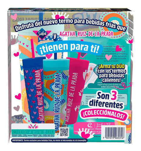 Toallas Femeninas Saba Invisible 32 Piezas + Termo para Bebidas Frías