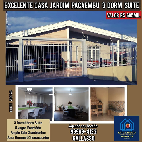 Imagem 1 de 14 de Excelente Casa Venda Jardim Pacaembu 3 Dorm Suite