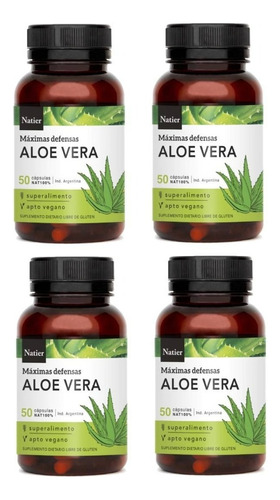 Aloe Vera Natier Pack 4 Aumenta Las Defensas  50 Caps C/u