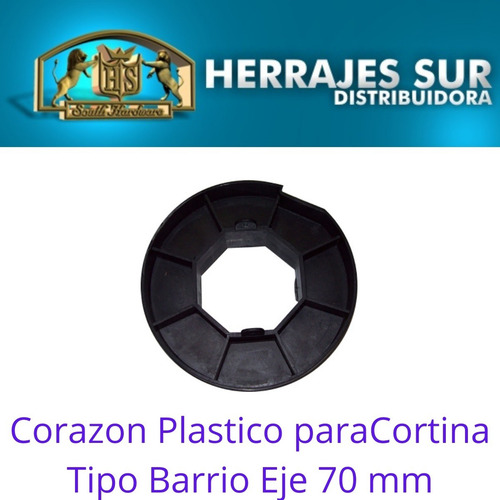 Imagen 6 de 10 de Corazón Plástico Para Eje De Cortinas Barrios 70 Mm