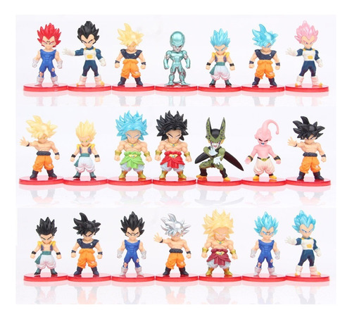 Set 21 Figuras Dragon Ball Super 8 Cm Goku Ultra Instinto A8