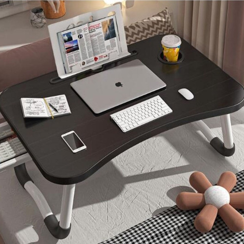 Mesa Suporte Notebook Dobrável Cama Sofá Trabalho Estudo Cor Preto