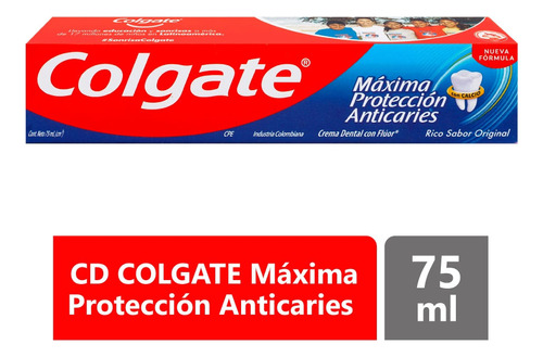 Crema Dental Colgate Maxima Proteccion Anticaries X 75ml