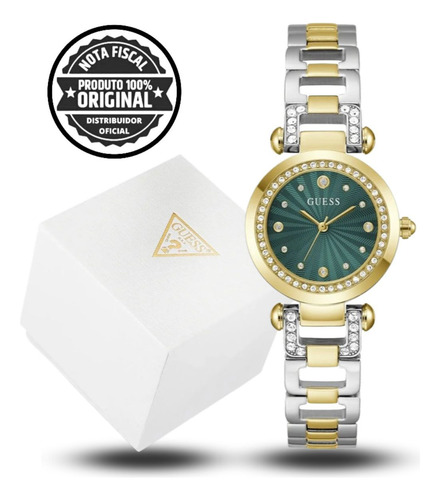 Relógio Feminino Guess Bicolor Analógico Cristais Original