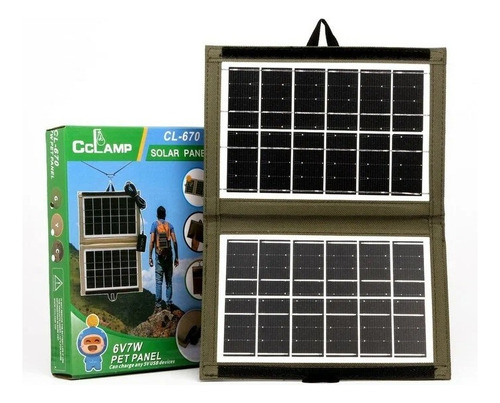 Cargador Solar Plegable Con Panel Solar Cl-670 6v 7w