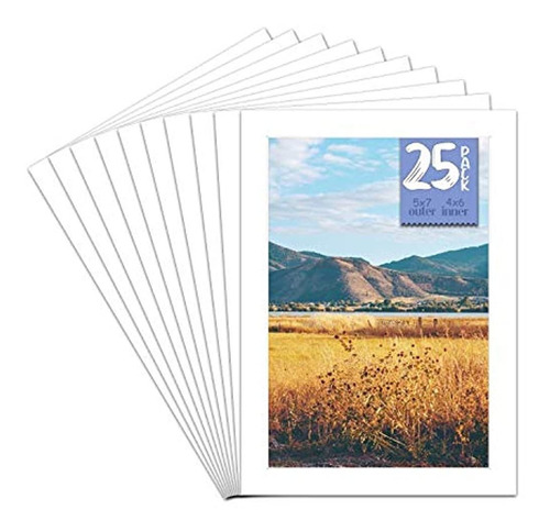 Golden State Art Acid Free Pack De 25 Mates Con Imagen Blanc
