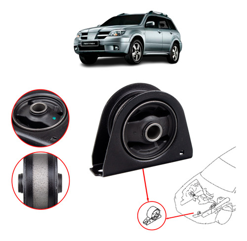 Coxim Motor Mitsubishi Airtrek 2.4 2003-2008 Manual Mn100158