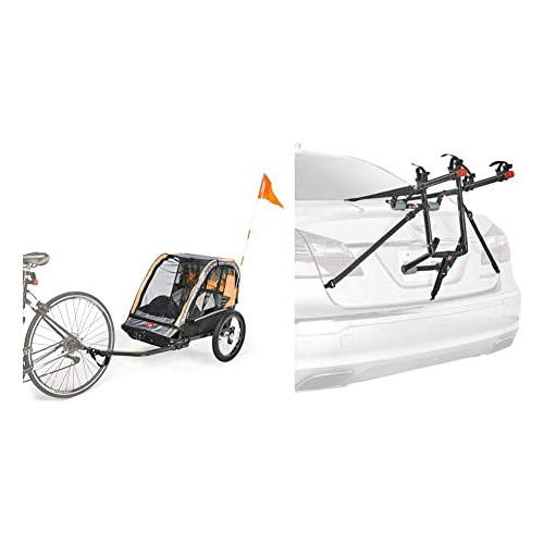 Allen Sports Deluxe Steel 2-child Bicycle Trailer And Stroll