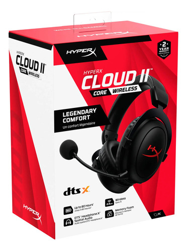 Auricular Hyperx Cloud II Core Black Wireless Pc Ps5 Ps4