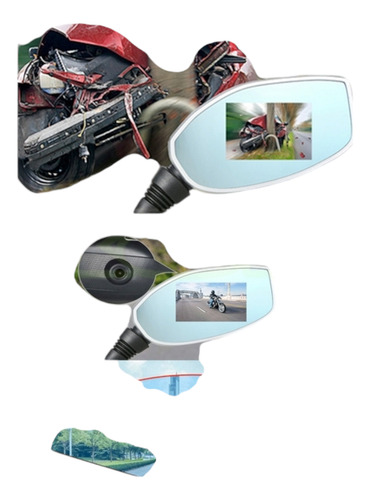 Espejos Retrovisores Con Cámara Trasera Y Delantera Moto