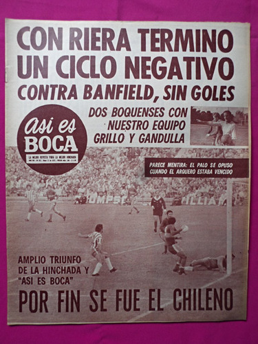 Revista Asi Es Boca N° 931 Año 1972 Boca Vs Banfield