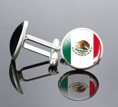 Mancuernillas Gemelos Bandera De México. Incluye Caja