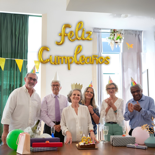Globo Metálico Feliz Cumpleaños Happy Birthday Party Supplie Color Dorado Feliz Cumpleaños Golden