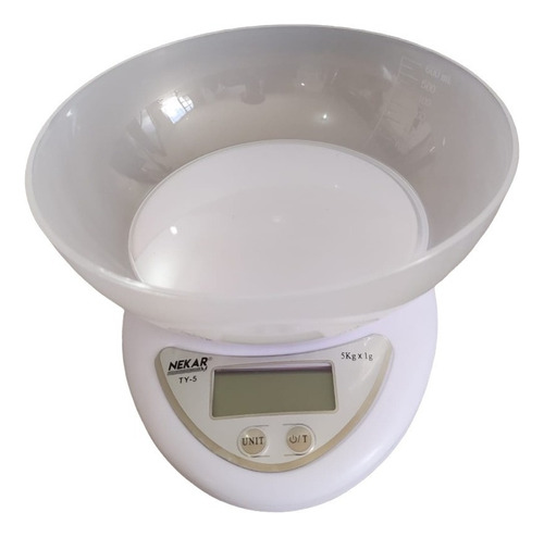 Gramera Digital Cocina Balanza Pesa 5kg + Recipiente Bowl