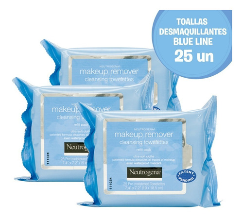 Neutrogena Toallitas Demaquillantes Piel Sensible X 3 Packs