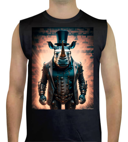 Playera Rinoceronte - Robot - Animales - Sin Manga - 02