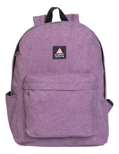 Mochila Urbana Universitaria Escolar Agarrate Catalina Color Violeta Melange Diseño De La Tela Liso