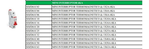  Mini Interruptor Termomagnético De 1x50a 6ka Steck