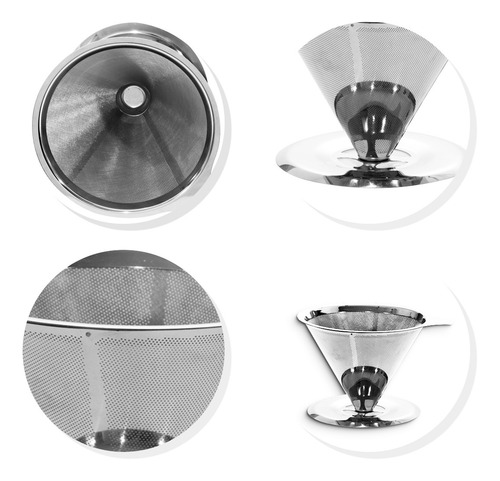 Coador De Café Pour Over Inox Tam 102 Não Precisa Filtro