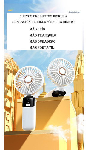 Ventilador Portátil Recargable De 5 Velocidades Con Pantalla