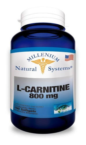 L-carnitine 800 Mg X 100 Softgels N - Unidad a $980