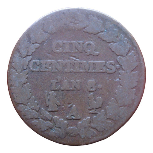 Francia 5 Centimes 1796 Lan 5