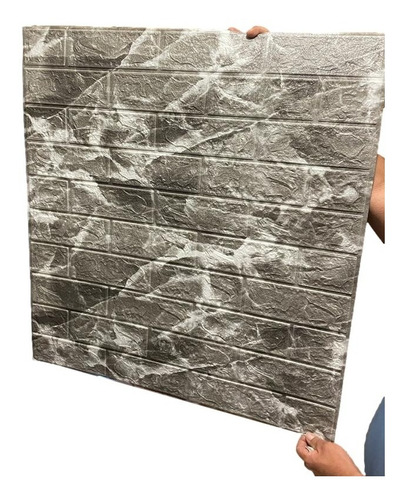 Papel Tapiz Gris Mármol 3d P/ Pared Azulejo Adherible -3 Pza