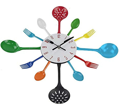 Reloj De Pared Timelike 16 Cubiertos De Cocina De Metal Cuch