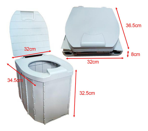 New Inodoro Plegable For Acampar, Inodoro Portátil Con Bolsa