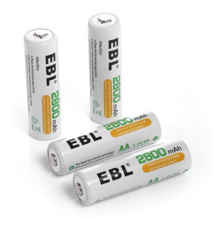 4 Pilas Recargables Doble Aa Ebl Baterías 2800mah Reales