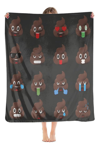 Manta Poop Emotion, Cálida, Ultrasuave, De Microforro Polar
