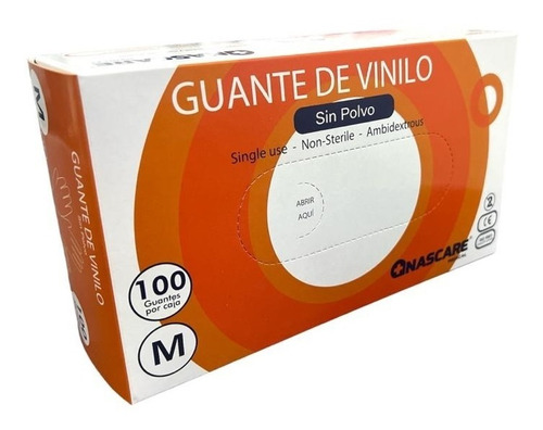 Guante Vinilo Sin Polvo Nascare Caja X100
