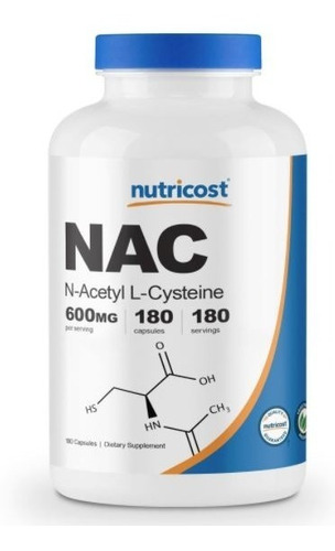 Original Nutricost Nac (n-acetyl L-cysteine) 600mg, 180 Cap