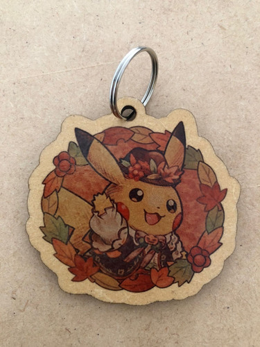 Imagen 3 de 9 de Llavero De Madera - Pokemon Halloween