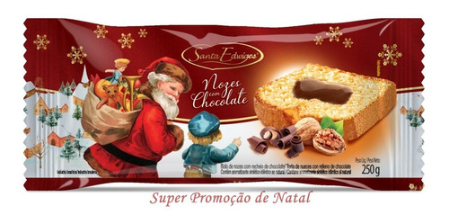 Bolo Nozes Com Recheio De Chocolate Santa Edwiges 250g