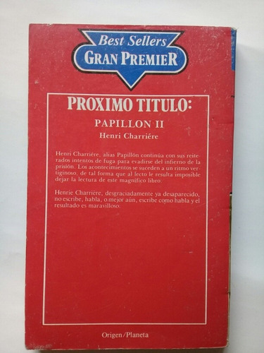 Papillón Vol 1 & 2 Henri Charriére 1985 Planeta Primera Edic (Usado)