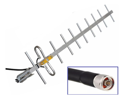 Antena Yagi Conector N Amplif Repetidor Telcel 4g Cable 10mt