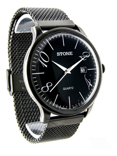 Reloj Stone Analogo Metal Malla Tejida Para Hombre Agente Of