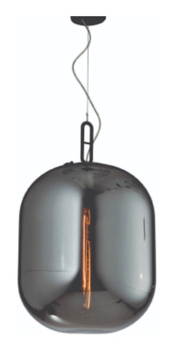 Pendente Cylinder Cúpula Vidro Fume 59cm Updecor Pd-7517p BIVOLT
