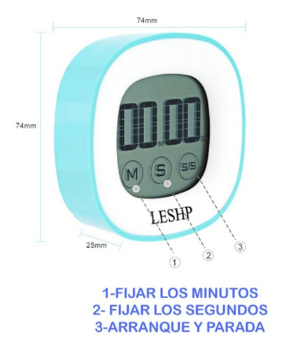 Timer Digital De Laboratorio/cocina Touch Lcd Con Iman