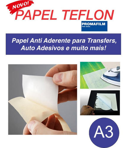 Papel Teflon - Release Paper Anti Aderente - A3 100 Folhas