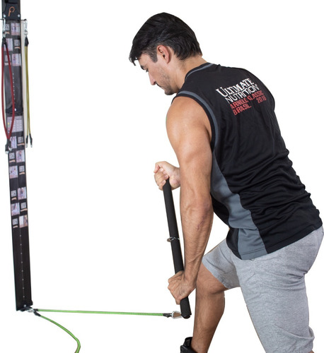 Imagem 2 de 2 de Barra Puxador Triceps Pulley Reto Giro Com Anel Para Remada