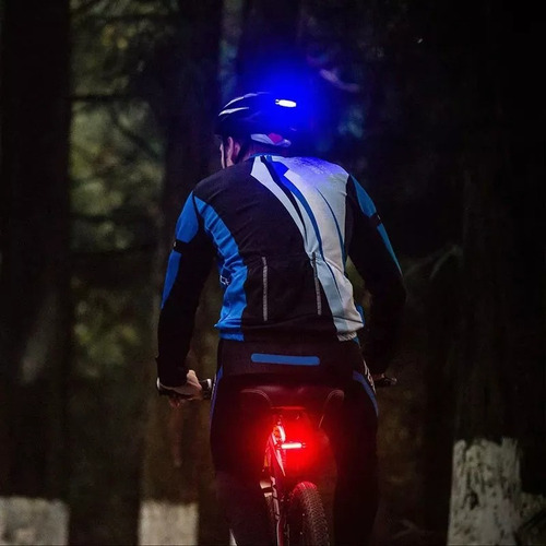 , 2 Luces Led Para Bicicletas Estrobo Usb Recargables 5 Azul - Rojo