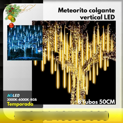 Meteorito Colgante Ve Led 8 Tubos 6000k 110v 50cm