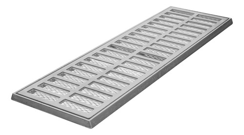 Grelha Ralo Linear Pluvial Aluminio 20x50 C/ Aro E Tela 13pç