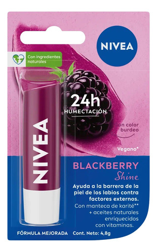 Balsamo Labial Hidratante Blackberry Shine 4,8g Nivea